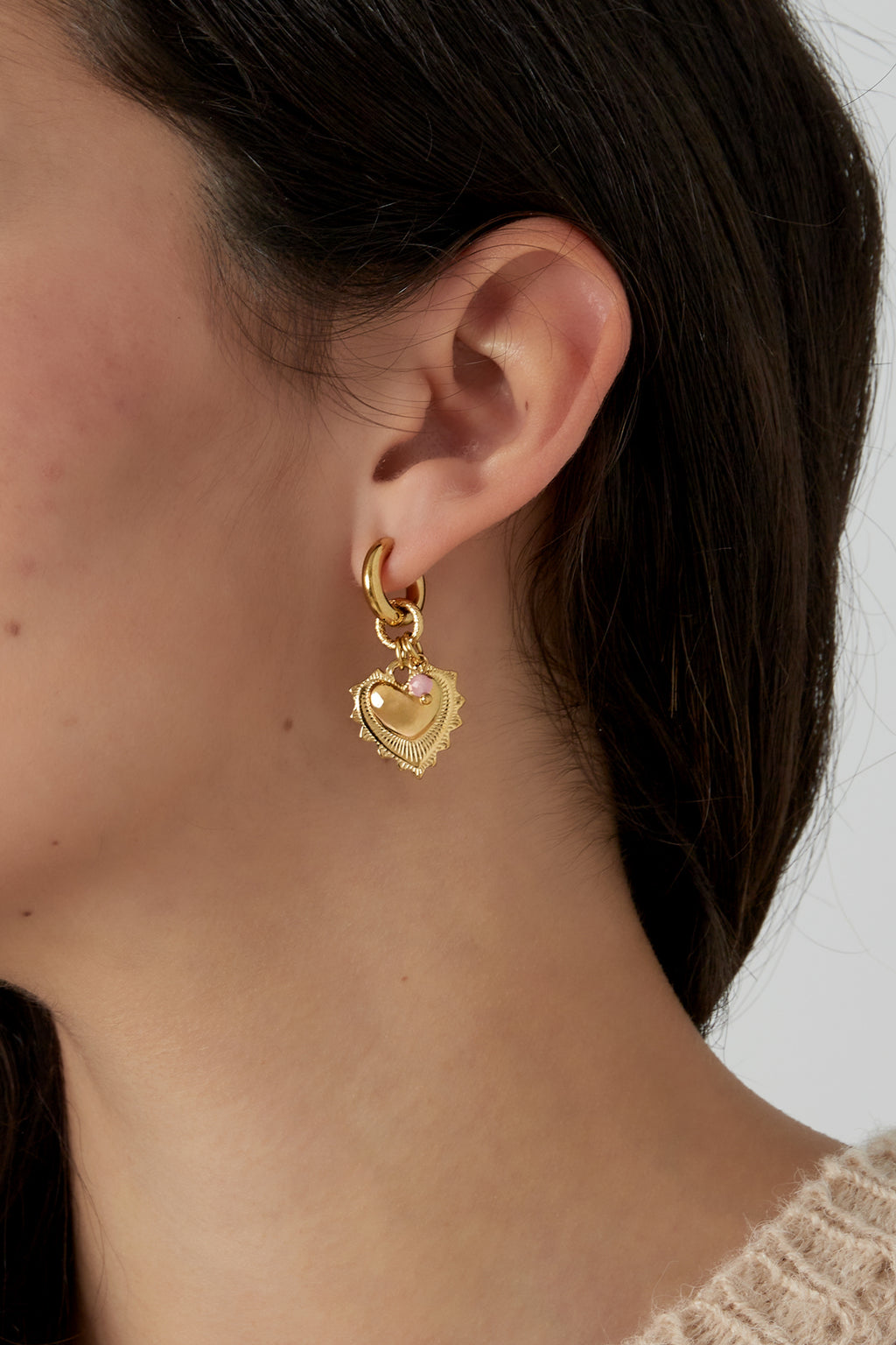 bold heart earrings