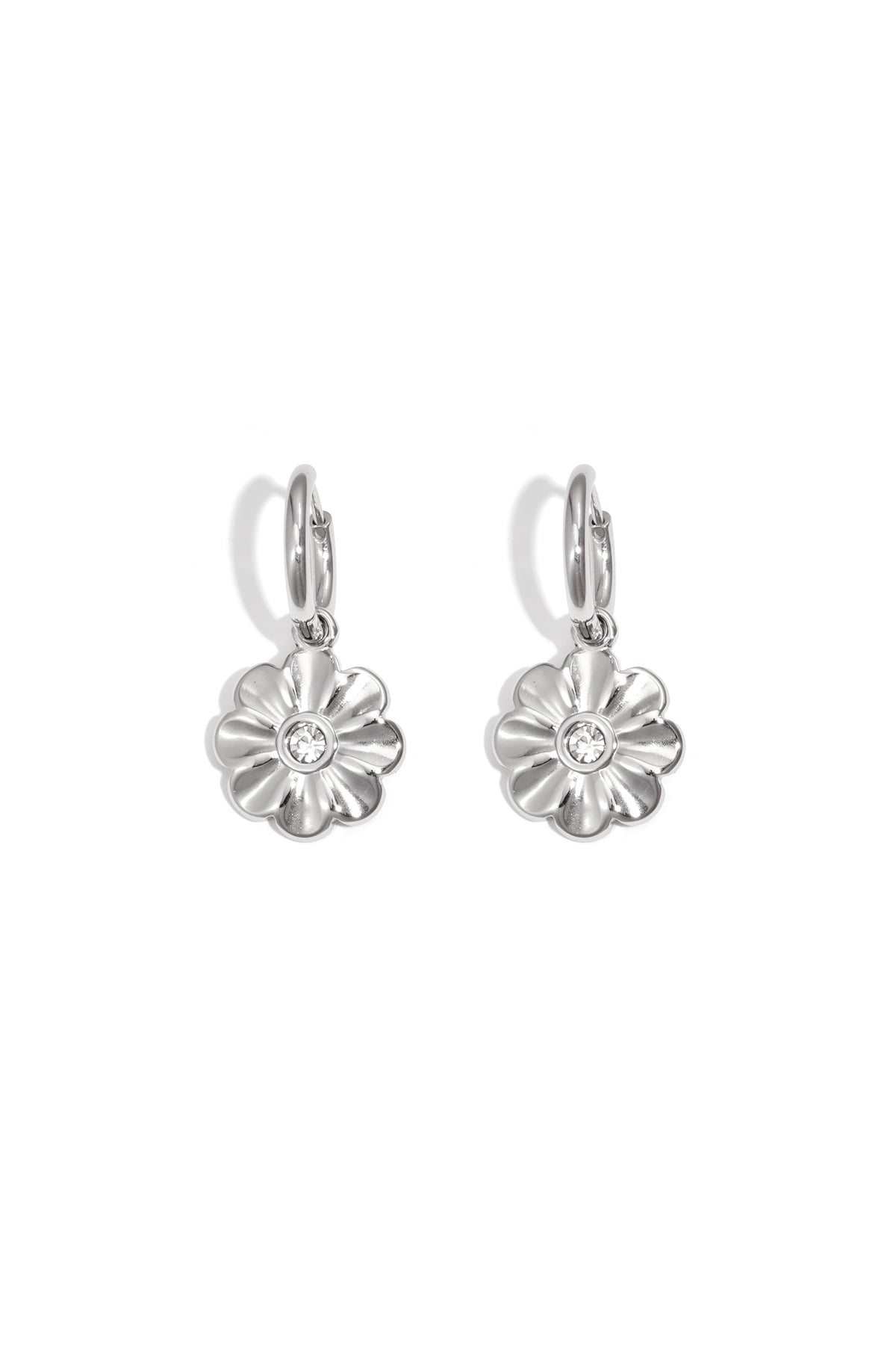 shimmering flower earrings