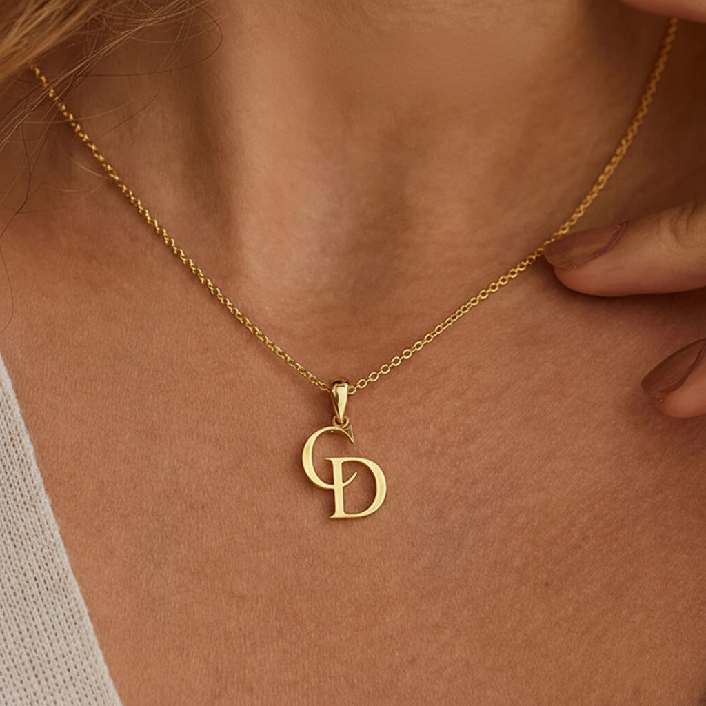 Personalized Initials Necklace | Custom Letter Necklace | VELZARO