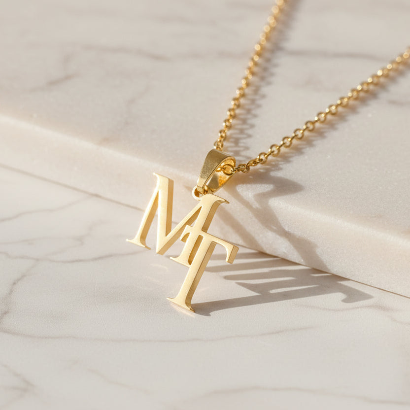 Personalized Initials Necklace | Custom Letter Necklace | VELZARO