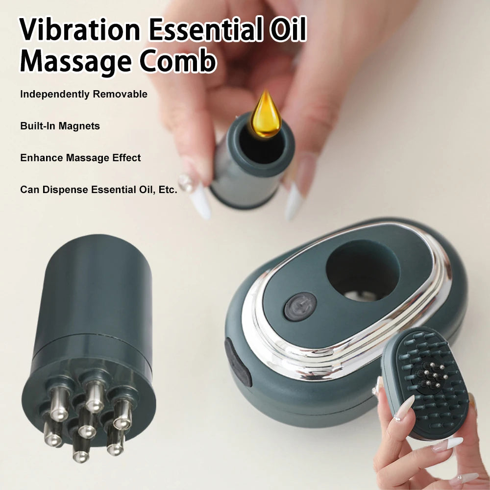 Massage Comb Electric Spray Massager Essential Oil Hair Growth Vibration Atomized Anti Hair Loss Scalp Portable Care Tools