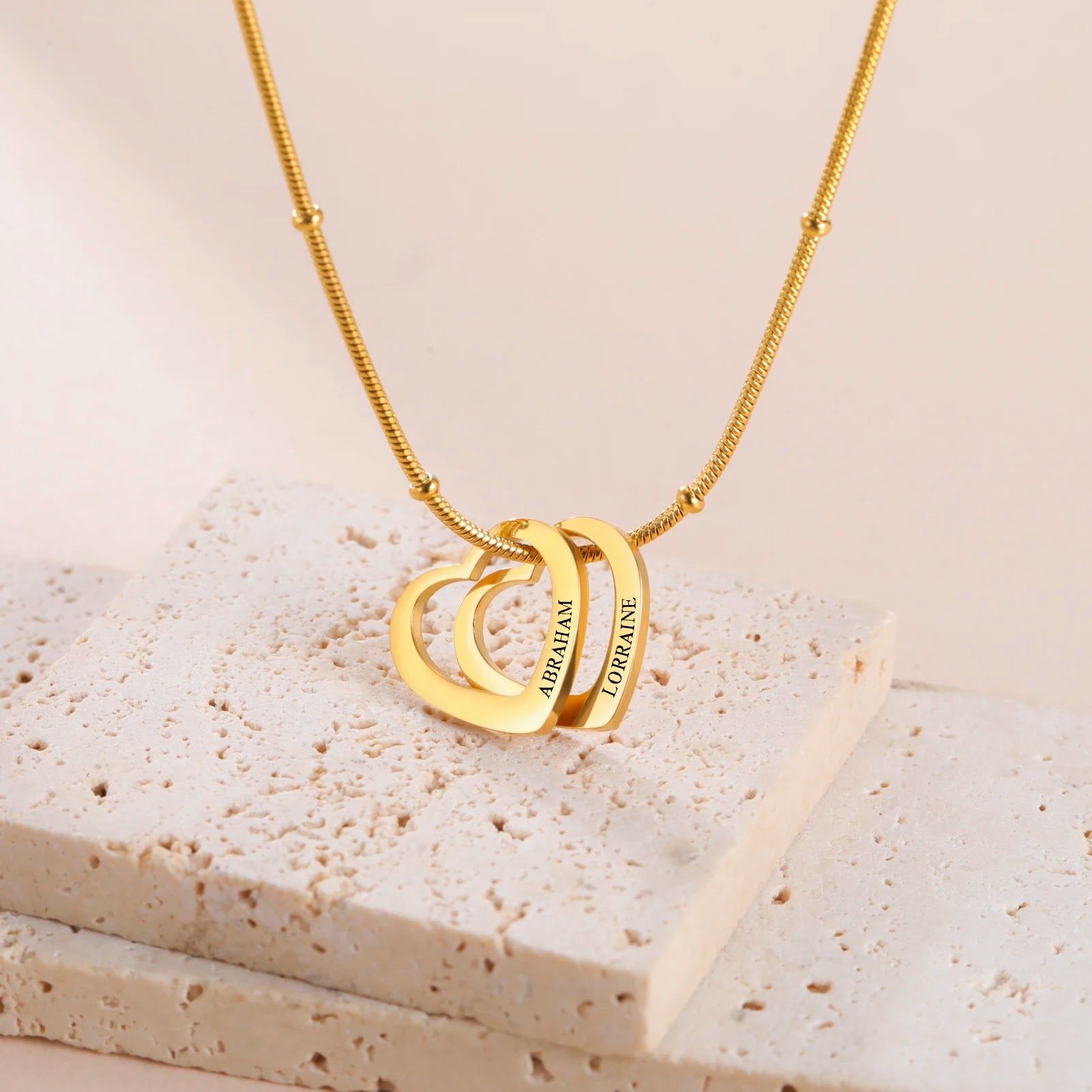 Personalized Heart Name Necklace | Gold | Custom Engraving