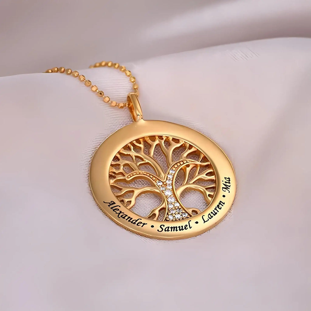 Personalized Life Tree Name Necklace | Gold & Rose Gold | Family Gift