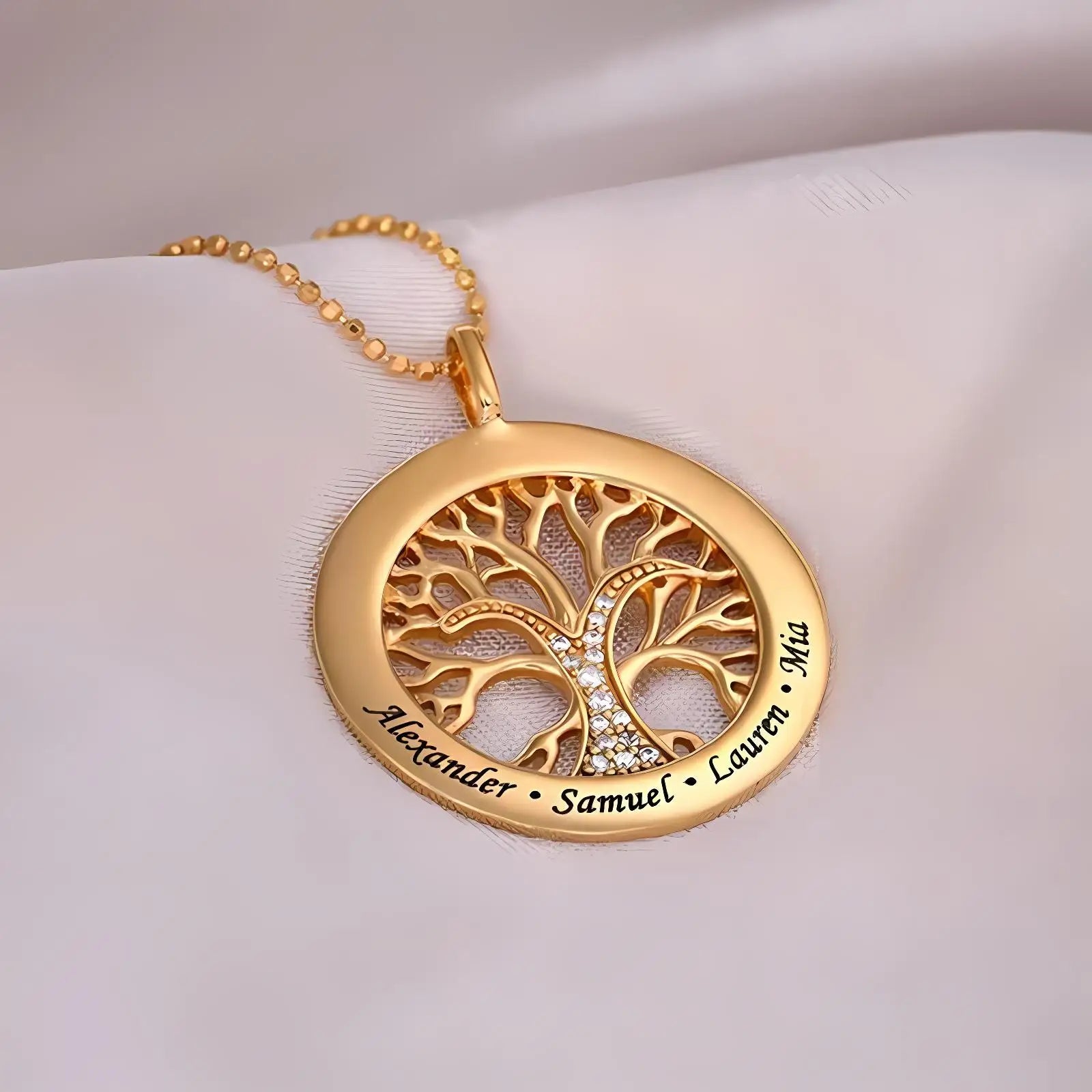 Personalized Life Tree Name Necklace | Gold & Rose Gold | Family Gift