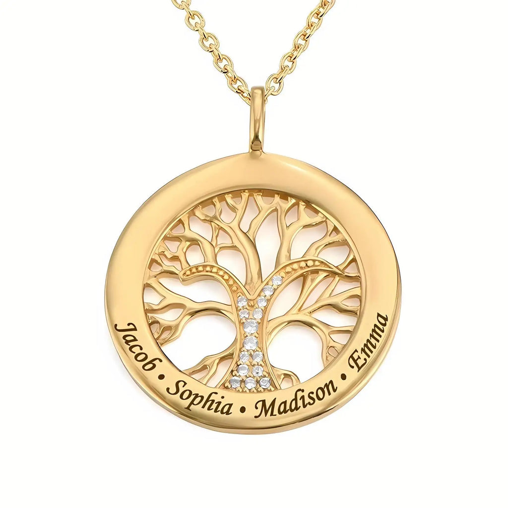 Personalized Life Tree Name Necklace | Gold & Rose Gold | Family Gift