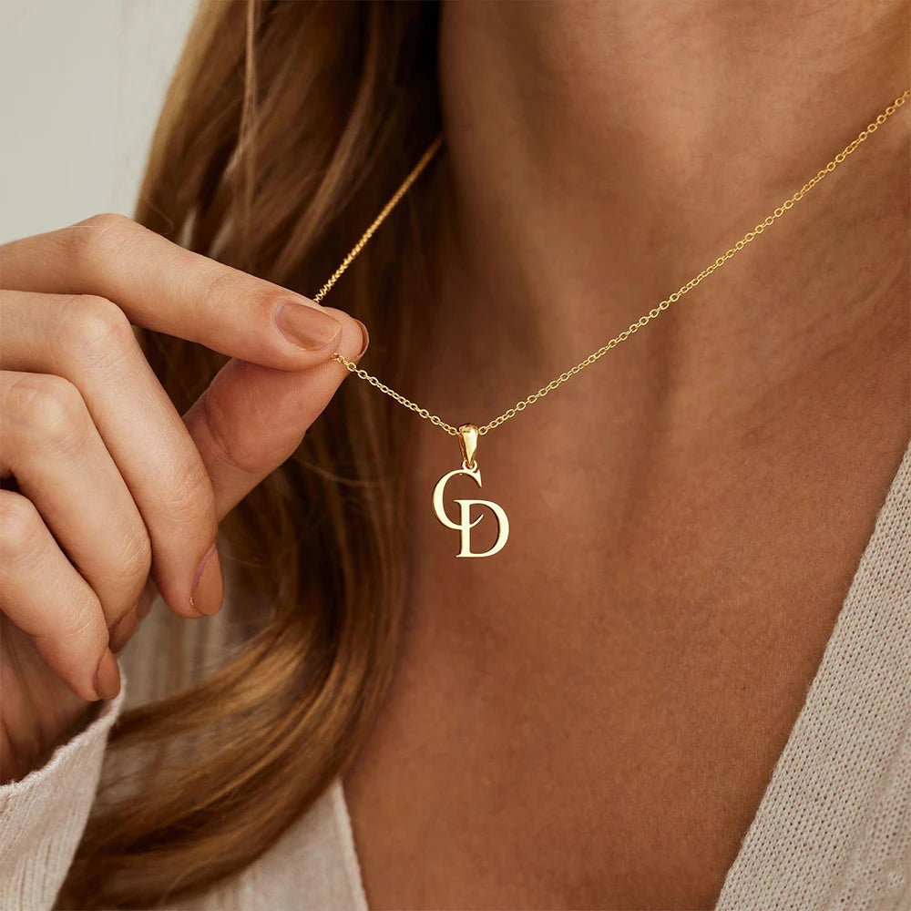 Personalized Initials Necklace | Custom Letter Necklace | VELZARO
