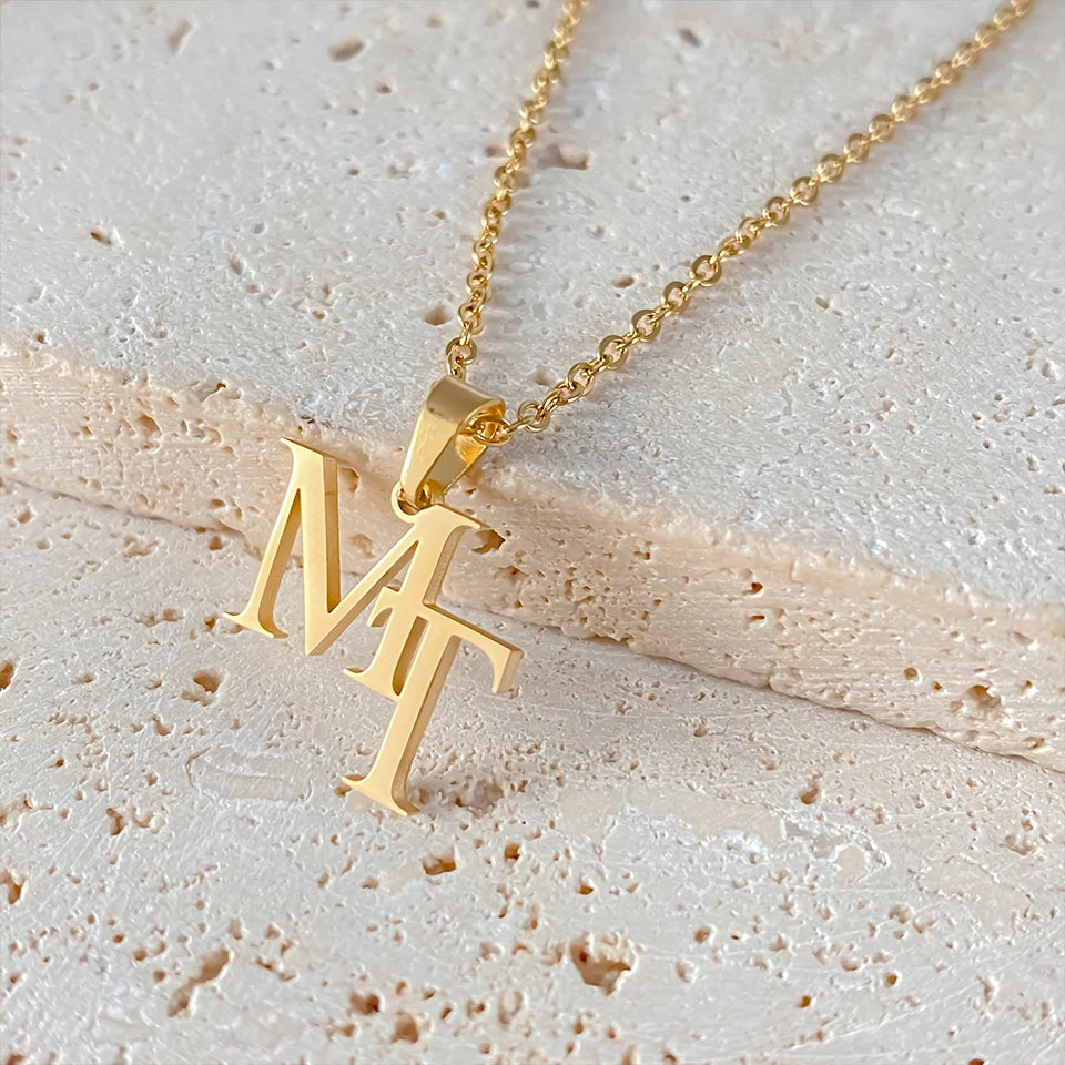 Personalized Initials Necklace | Custom Letter Necklace | VELZARO