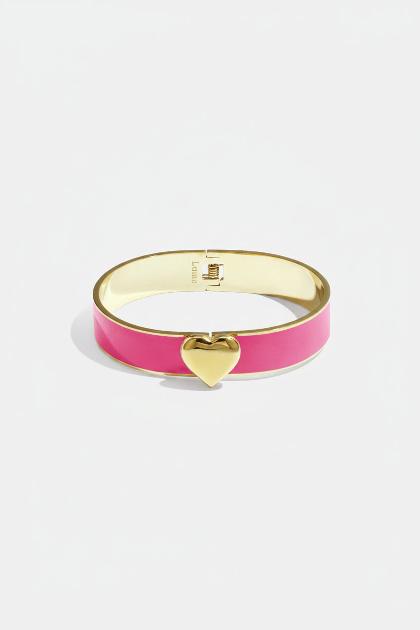 Bracelet in various colours with heart detail - 1.3 cm