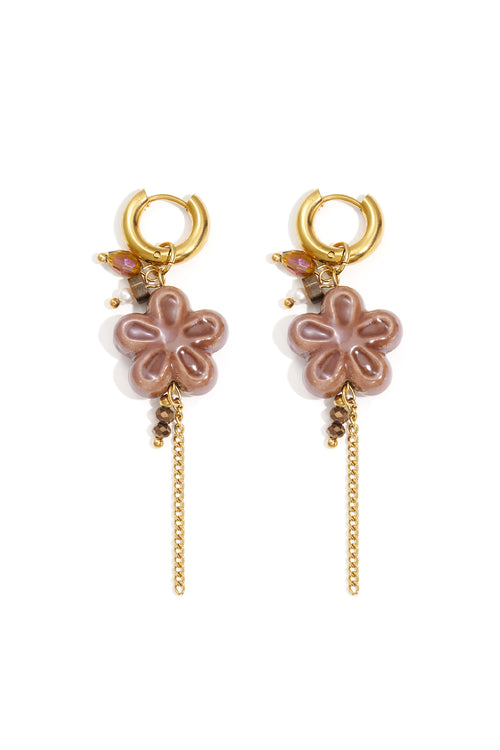 Stainless Steel Drop Earrings Flower Casual Daily Simple Series Women's jewelry